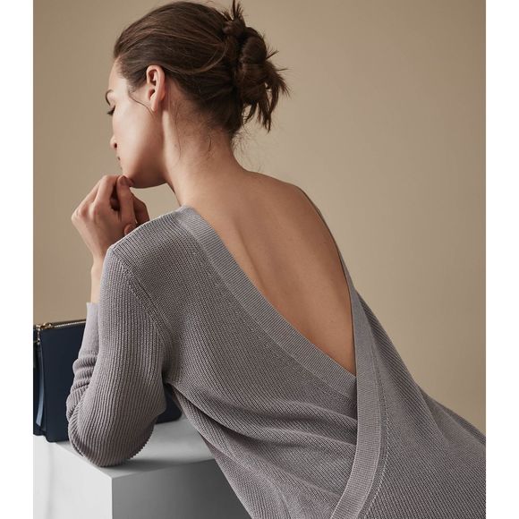 Reiss Sweaters - NWT Reiss Corin Open Back Sweater Small Gray